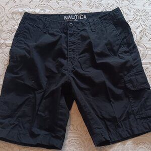 Men's Black Nautica Pier 57 Cargo Shorts with Awesome Zippered Pocket - Size 32